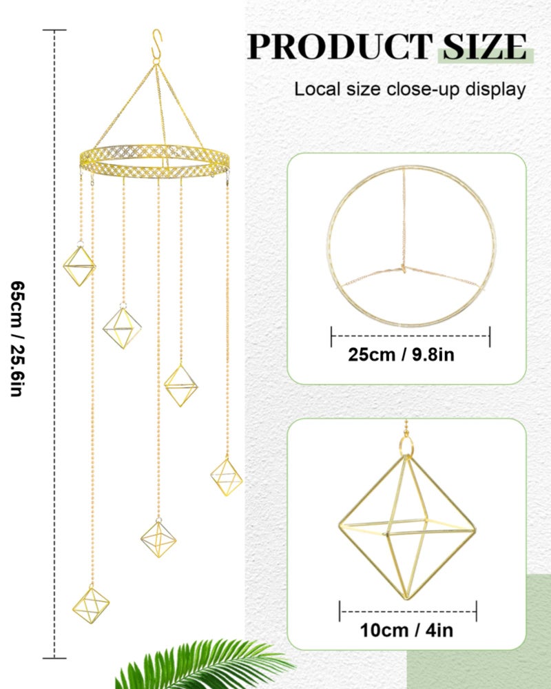 Willinglong 6 Pcs Hanging Air Plant Holder, Gold Tillandsia Air Plant Holders Unique, Airplants Live Holders, Air Fern Macrame Display for Indoor Home Office Ceiling Wall Decor - Image 2
