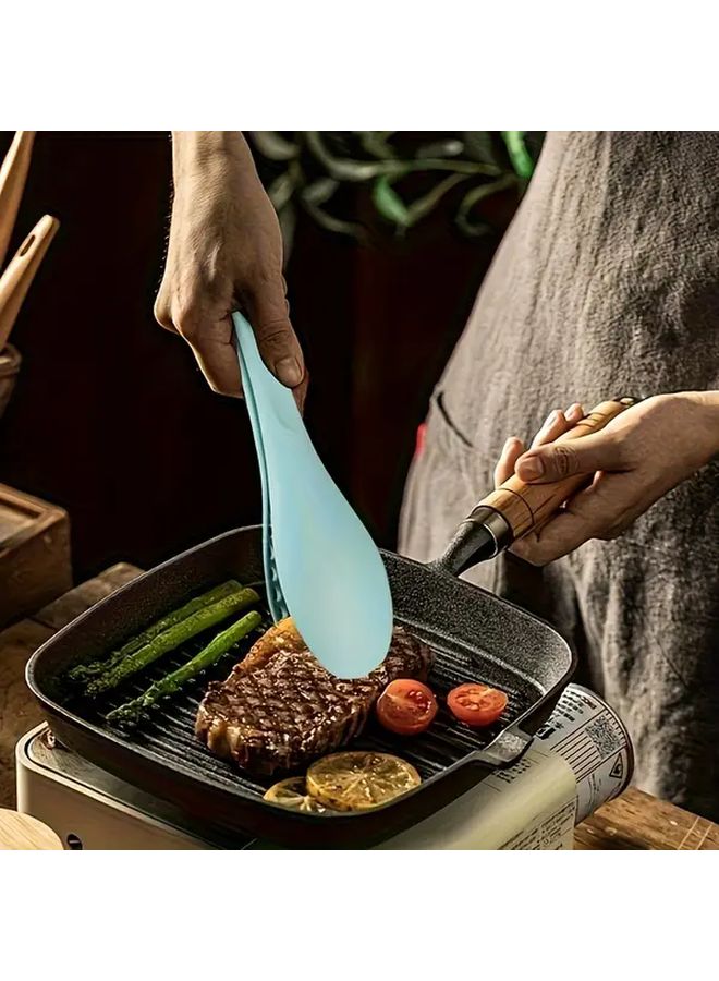 Black Heat Resistant Kitchen Tongs Spoons Set with Ergonomic Handle for Cooking Serving - Image 5