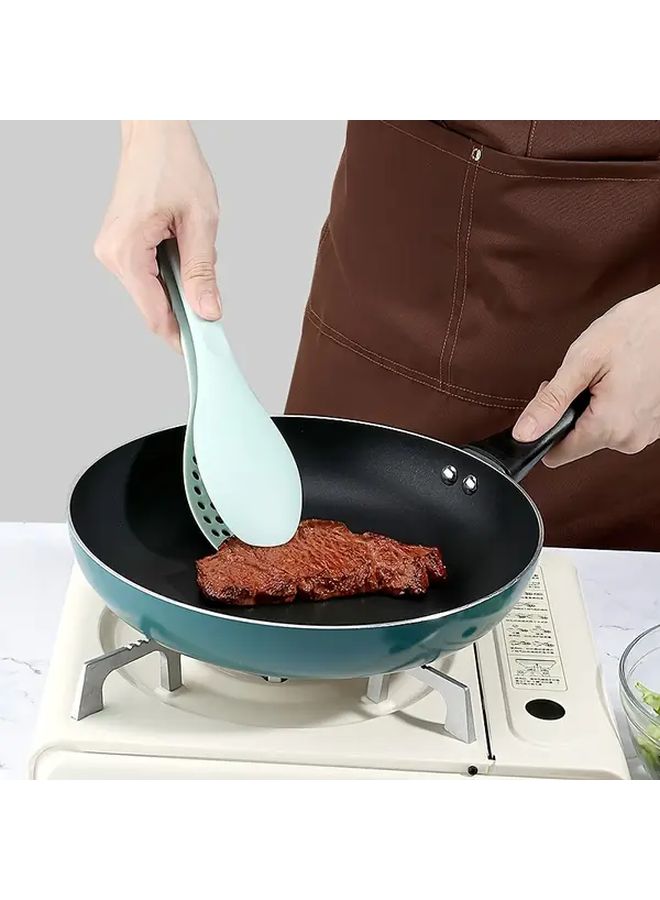Black Heat Resistant Kitchen Tongs Spoons Set with Ergonomic Handle for Cooking Serving - Image 4