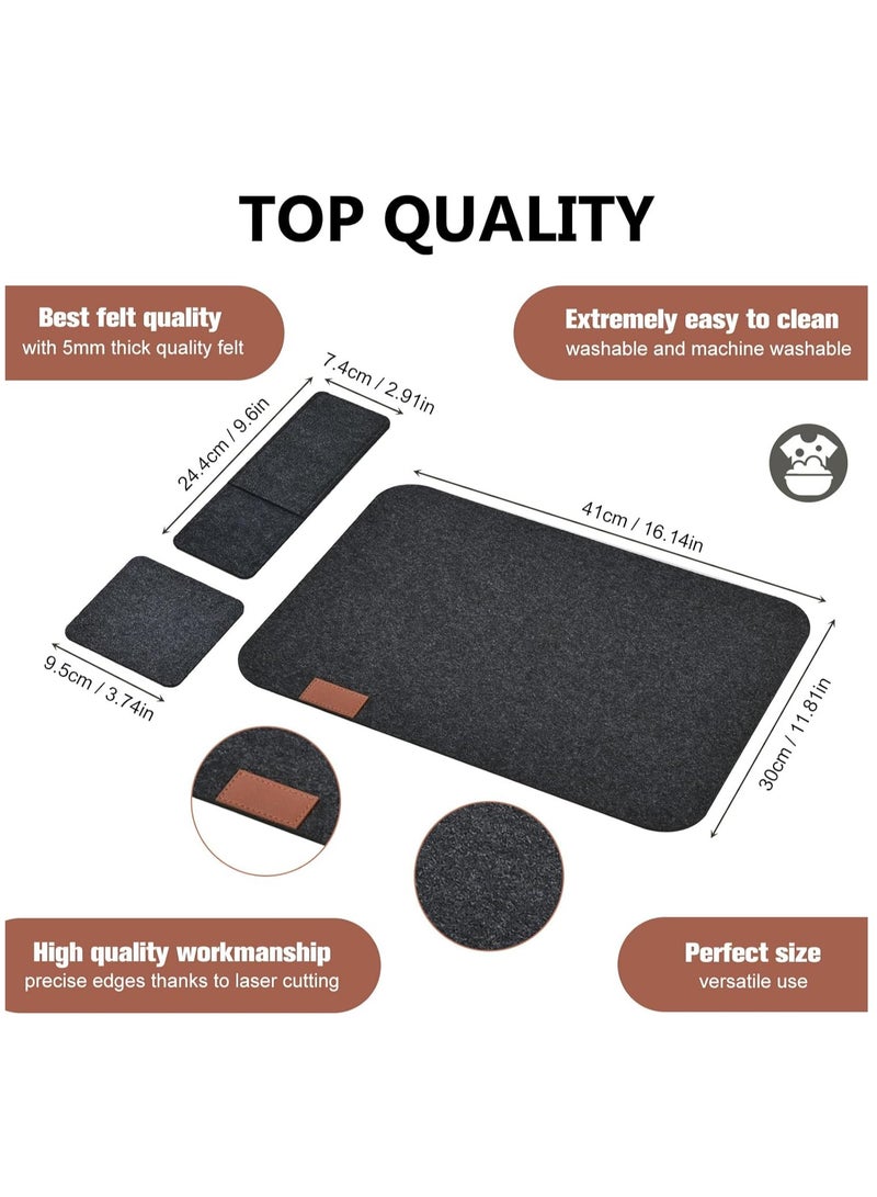 Washable Placemats Set 18 Pieces, 6 Placemats, 6 Coasters, 6 Cutlery Pockets, Felt Coasters Set, Platters, Felt Set - Image 2
