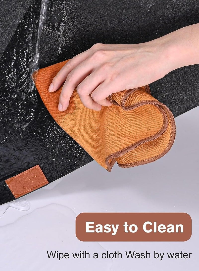 Washable Placemats Set 18 Pieces, 6 Placemats, 6 Coasters, 6 Cutlery Pockets, Felt Coasters Set, Platters, Felt Set - Image 5