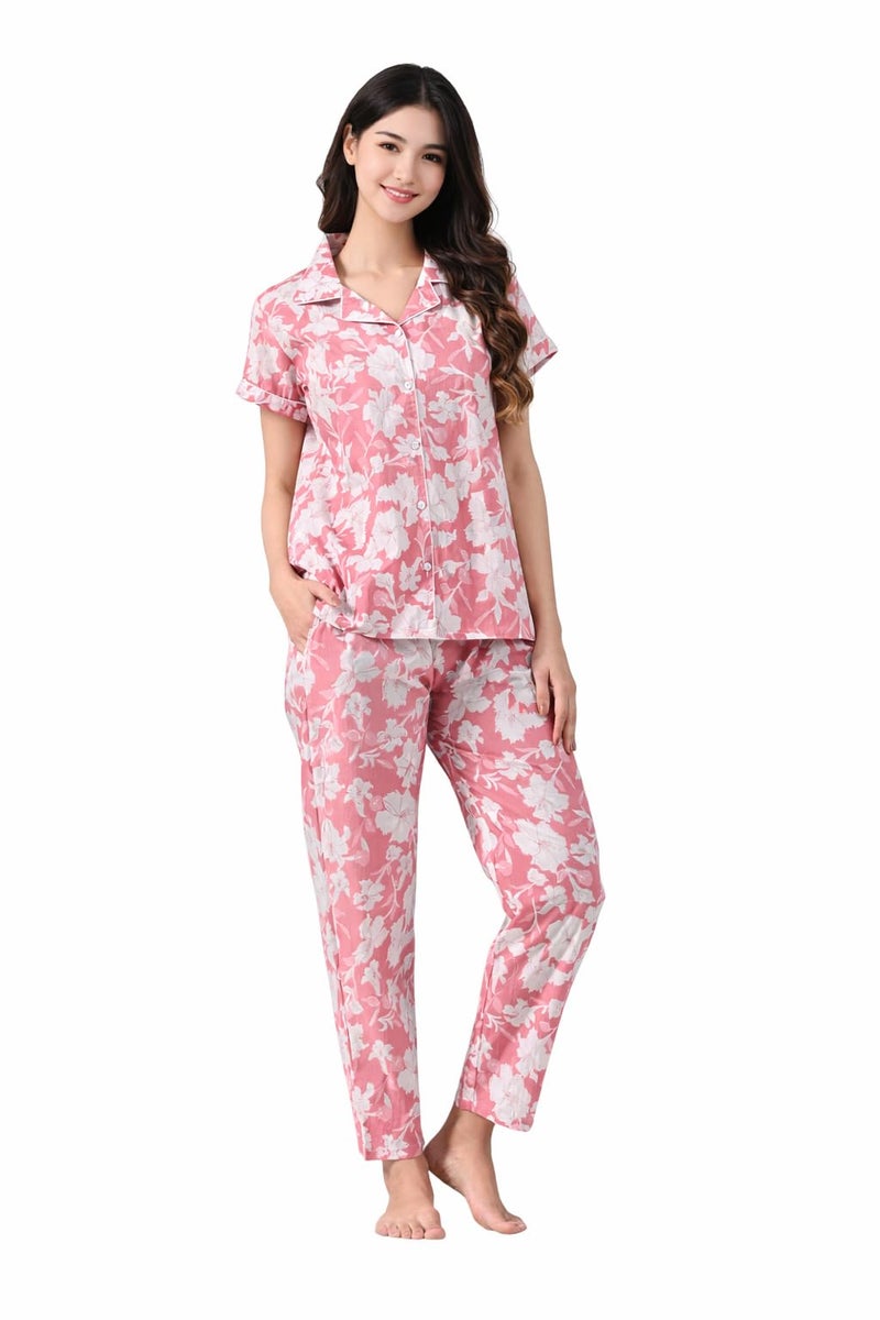 Ichaa Women;s Cotton Printed Night Wear Top and Bottom Night Suit Set - Image 5