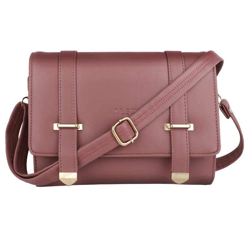 ALSU Women's Peach trendy Sling Bag | deattachable straps |card slots (shd-011pch) - Image 1