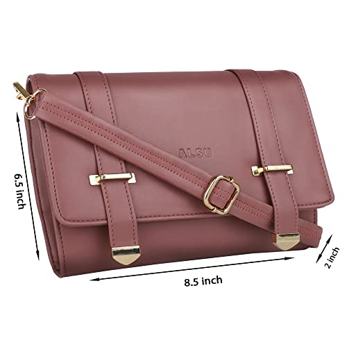 ALSU Women's Peach trendy Sling Bag | deattachable straps |card slots (shd-011pch) - Image 3