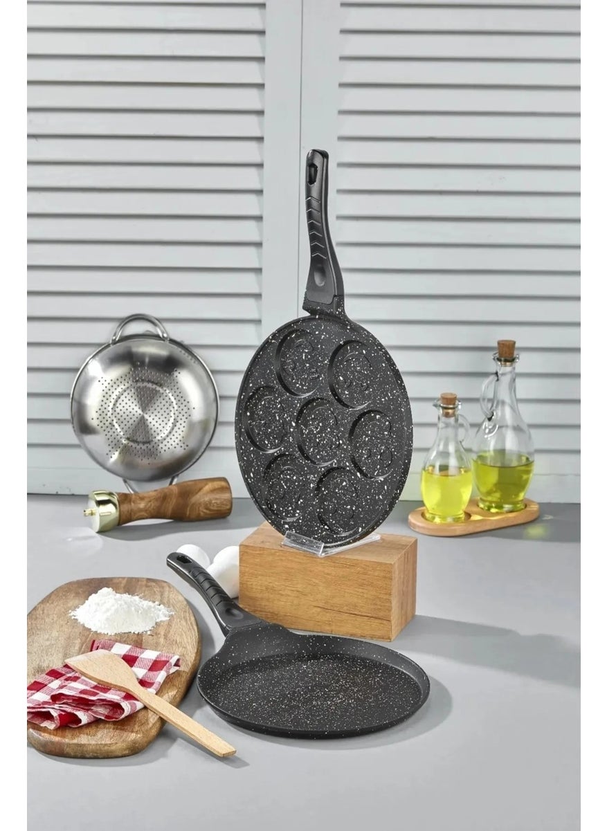 2-Piece Cast Iron Crepe Pan and Pancake Pan Fireproof Non-Stick - pzsku/Z8757CC36E8CB35875D0DZ/45/_/1725790343/da985537-0d9a-4ce2-a6a0-03d63d4075d0