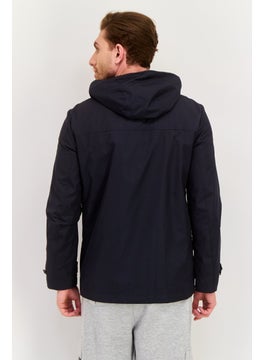 GEOX Men Plain Parka Jacket, Navy Blue  - Image 3