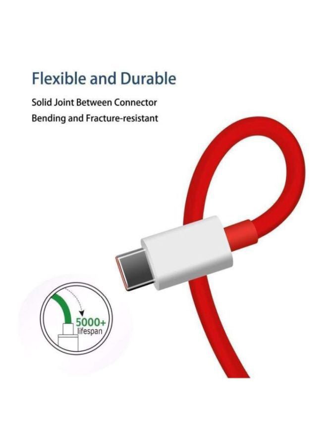 OnePlus Official Dash Charge Type-C Cable For OnePlus Red - Image 2