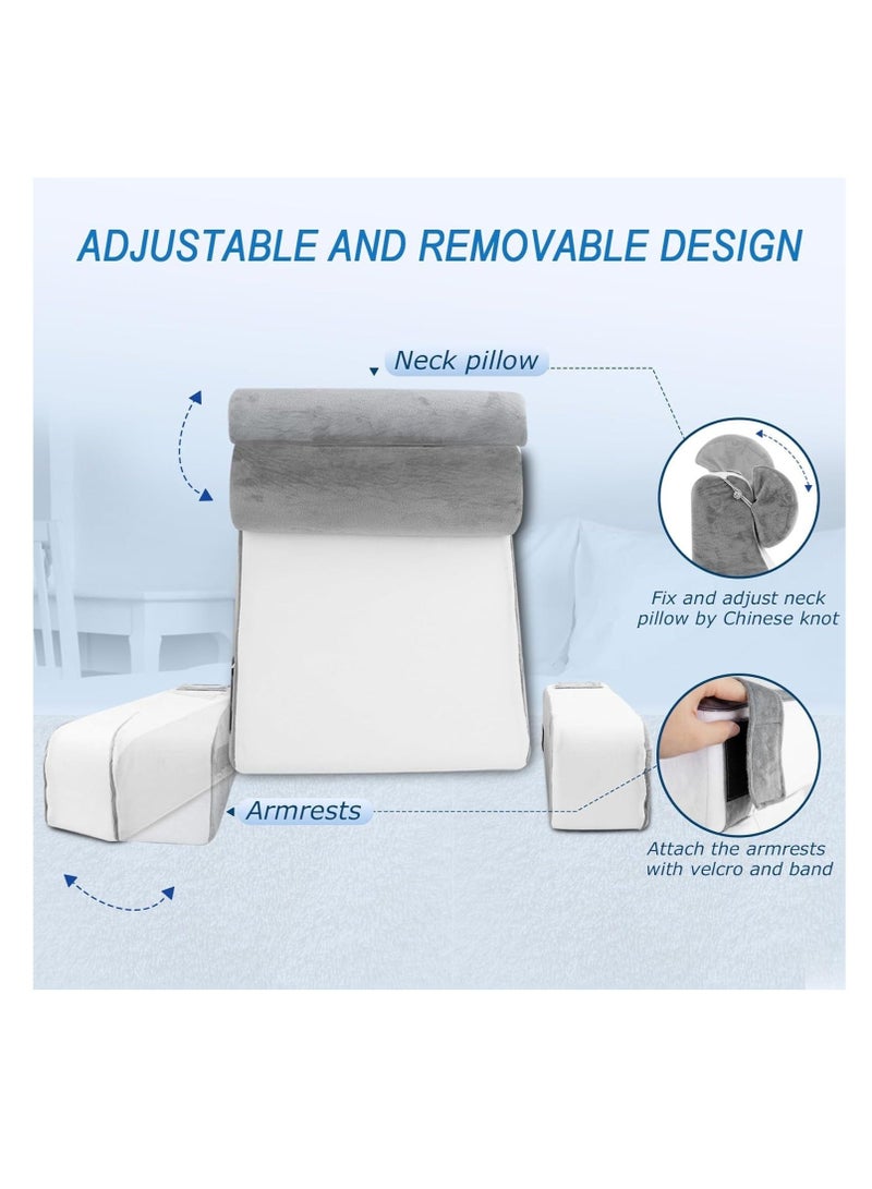 WALALLA Ergonomic Extra Large Memory Foam Reading Pillow, Removable Pillow Backrest, Separable Lumbar Pillow, Neck Support pillow, Seat Cushion, Bed Rest Pillow, Lounge Cushion, Back Support Pillow - Image 5