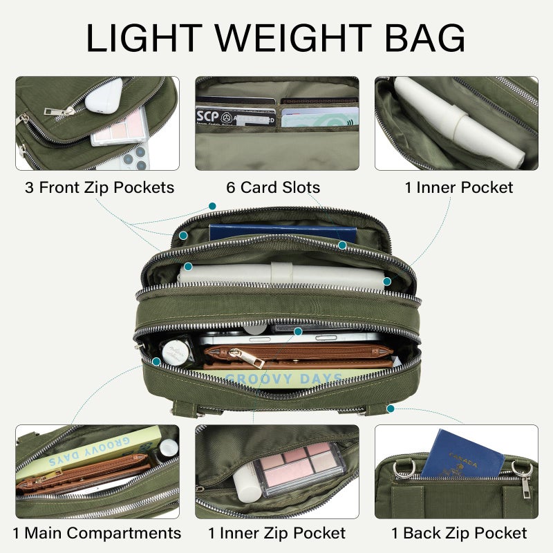 CLUCI Canvas Crossbody Bags for Women Travel,Travel Bags for Women,Travel Purses Anti Theft Crossbody,Convertible Belt Bag - Image 3