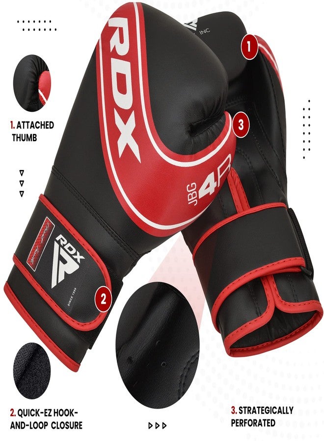 RDX Kids Boxing Gloves, 6oz 4oz Junior Training Mitts, Maya Hide Leather Ventilated Palm, Muay Thai Sparring MMA Kickboxing, Punch Bag Speed Ball Focus Pads Punching Workout, Youth Games Fun - Image 2