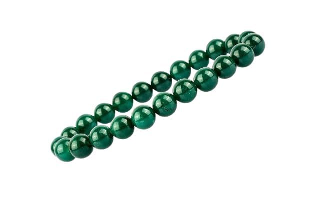 GEMSMANTRA Premium Natural Jade Stretchable Crystal Bracelet | Lab Certified 8 mm Round Cut Beads | Unisex Healing Bracelet for Men & Women | Promotes Joy, Abundance & Emotional Healing - Image 1