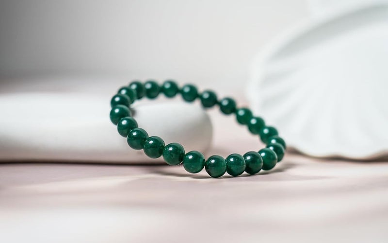 GEMSMANTRA Premium Natural Jade Stretchable Crystal Bracelet | Lab Certified 8 mm Round Cut Beads | Unisex Healing Bracelet for Men & Women | Promotes Joy, Abundance & Emotional Healing - Image 5