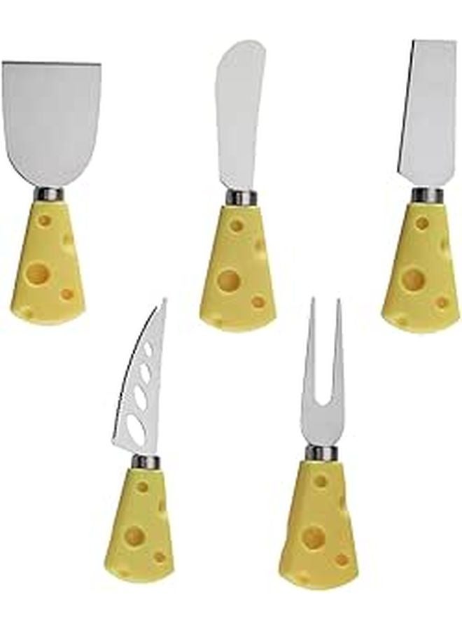 Stainless Steel Cheese Knives Set 5 Pieces Non Slip Ergonomic Handle Kitchen Tools - Image 1