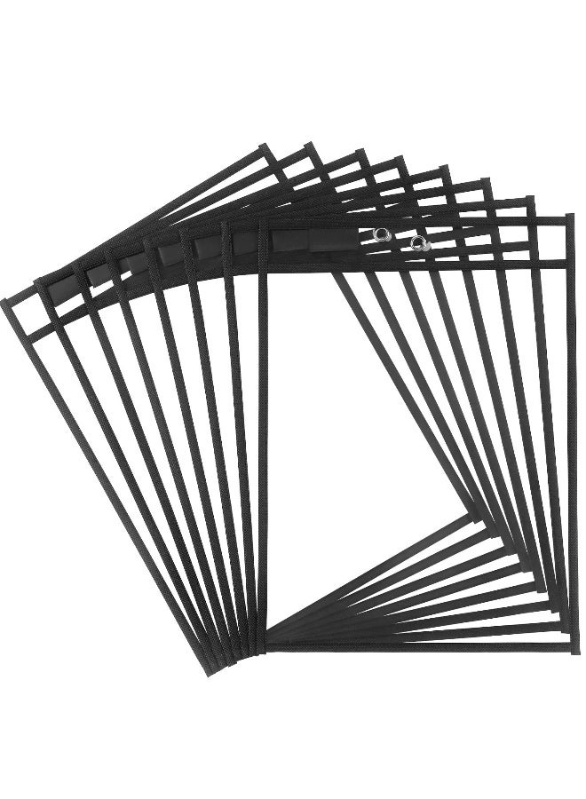 Generic Dry Erase Pocket Sleeves, 10 x 14 Inch Ticket Holders, 8 Pcs Clear Reusable Plastic Sleeves, Plastic Sheet Protectors, for Classroom, School, Office, Home for Teachers, Students, Black  - Image 1