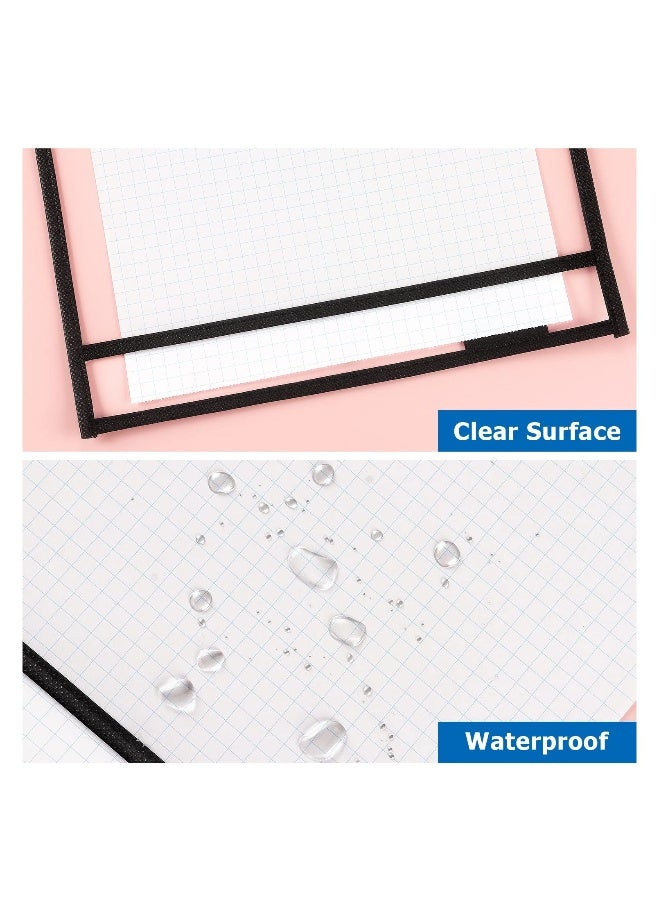 Generic Dry Erase Pocket Sleeves, 10 x 14 Inch Ticket Holders, 8 Pcs Clear Reusable Plastic Sleeves, Plastic Sheet Protectors, for Classroom, School, Office, Home for Teachers, Students, Black  - Image 2
