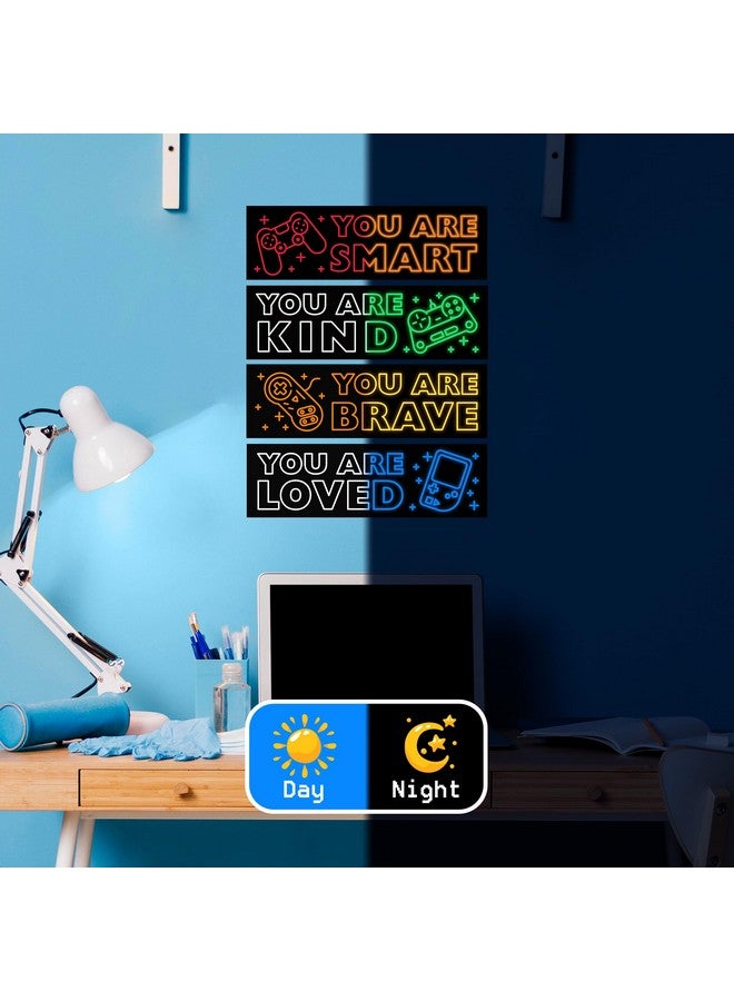 Robmoda Game Wall Decals Glow in The Dark, Gamer Sticker Inspirational Wall Decor for Boys Room, Kids Bedroom Playroom Nursery Decoration - Image 4