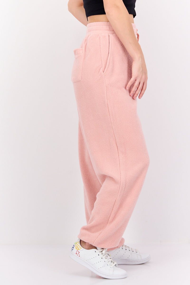 NIA Women Regular Fit Textured Jogger Pants, Pink - Image 2