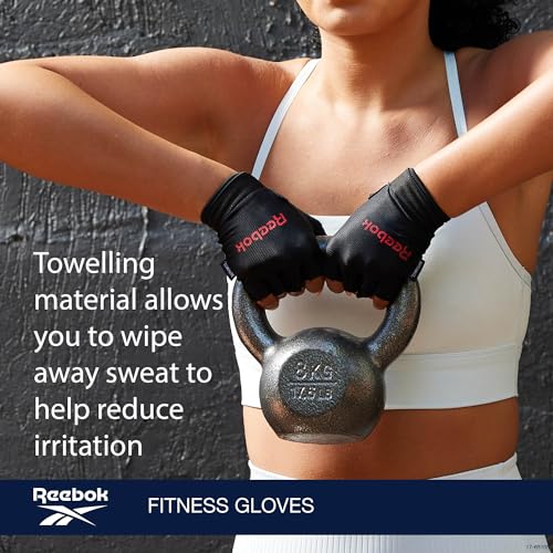 Reebok Classic Fingerless Gloves Lightweight Fitness & Weight Lifting Gloves for Training, Crossfit, Cycling & Home Gym Exercise, Breathable Workout Gloves for Men & Women - Image 5