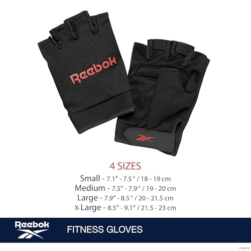 Reebok Classic Fingerless Gloves Lightweight Fitness & Weight Lifting Gloves for Training, Crossfit, Cycling & Home Gym Exercise, Breathable Workout Gloves for Men & Women - Image 4