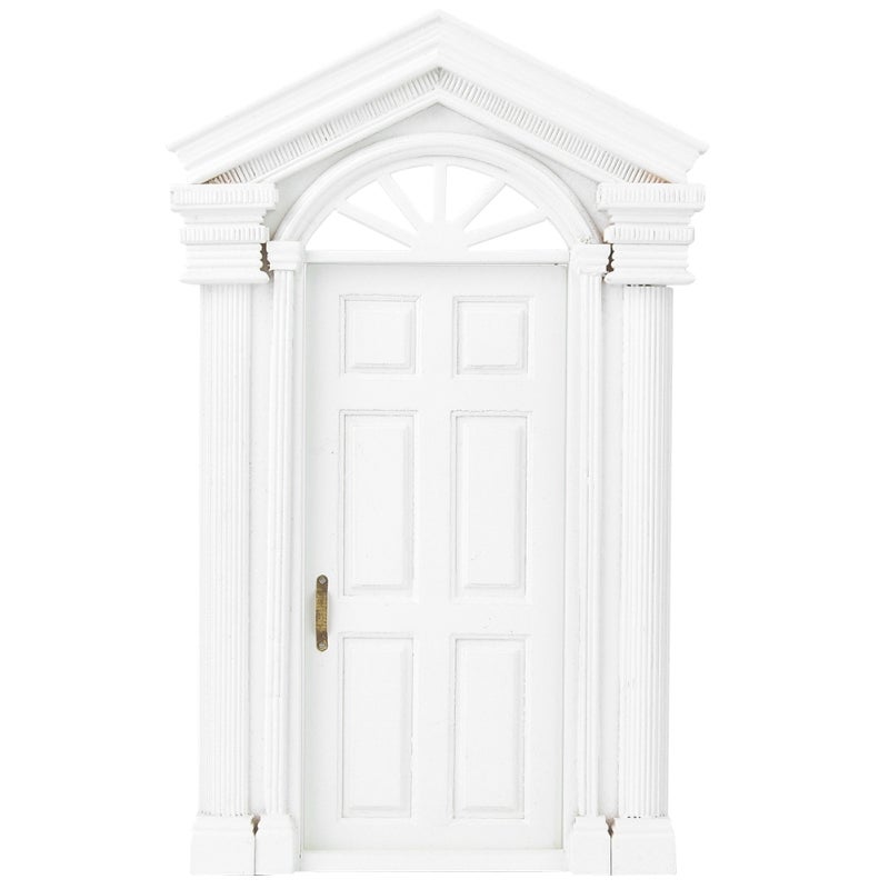 Miniature Wooden Door 1:12 Scale Durable Skillfully Furnished Dollhouse Door - Exquisite Workmanship Miniature Door Accessory for 1:12 Dollhouse Decoration, Doll Lovers - Image 1