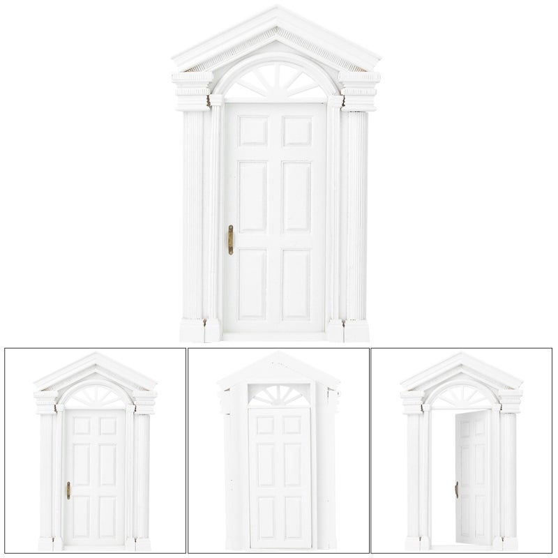 Miniature Wooden Door 1:12 Scale Durable Skillfully Furnished Dollhouse Door - Exquisite Workmanship Miniature Door Accessory for 1:12 Dollhouse Decoration, Doll Lovers - Image 5