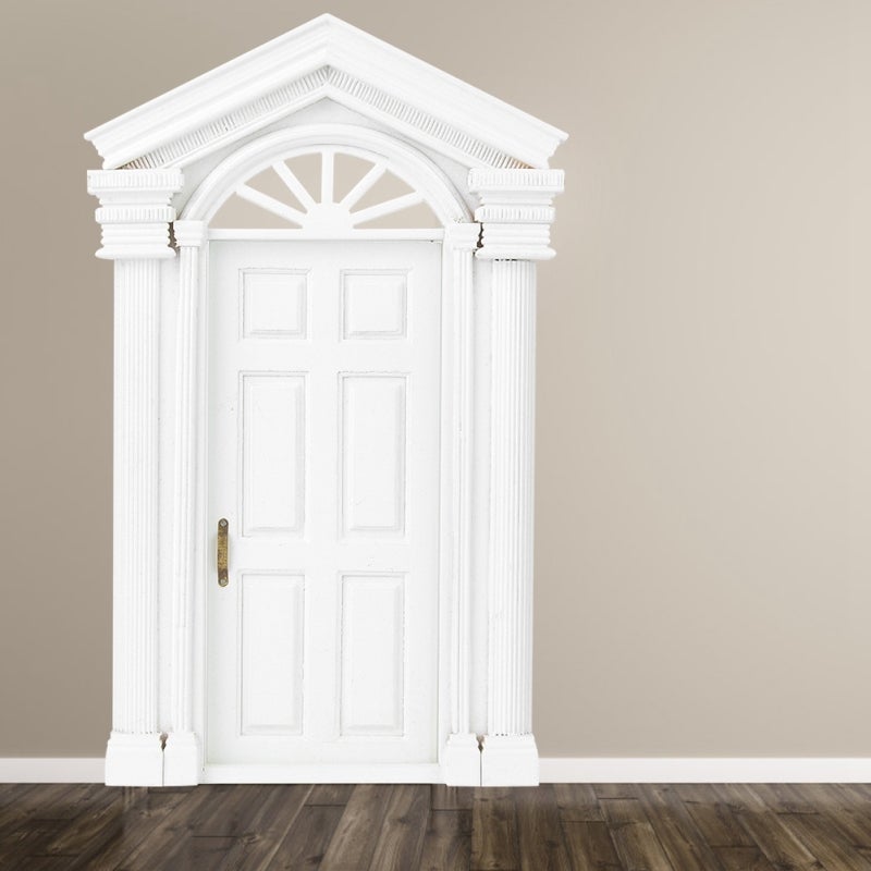 Miniature Wooden Door 1:12 Scale Durable Skillfully Furnished Dollhouse Door - Exquisite Workmanship Miniature Door Accessory for 1:12 Dollhouse Decoration, Doll Lovers - Image 3