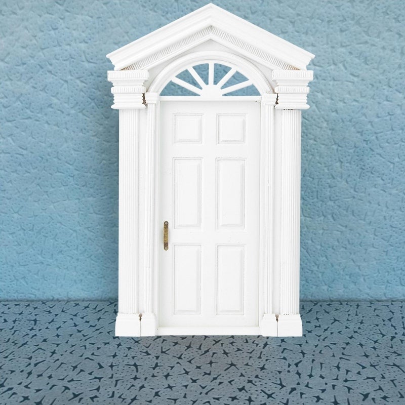 Miniature Wooden Door 1:12 Scale Durable Skillfully Furnished Dollhouse Door - Exquisite Workmanship Miniature Door Accessory for 1:12 Dollhouse Decoration, Doll Lovers - Image 4