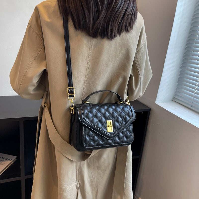 Sense Bag Women'S Autumn 2022 New Arrival Rhombic Embroidery All-Match Crossbody Bag Fashionable Shoulder Portable Small Square Bag - Image 3