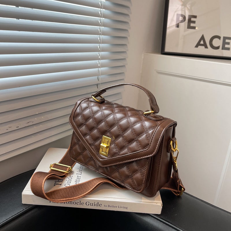 Sense Bag Women'S Autumn 2022 New Arrival Rhombic Embroidery All-Match Crossbody Bag Fashionable Shoulder Portable Small Square Bag - Image 2