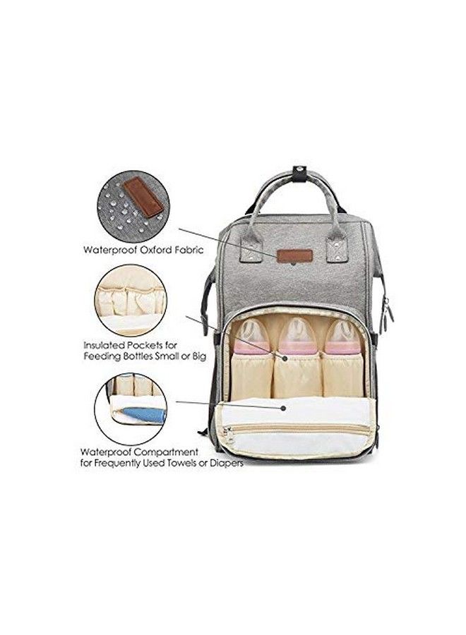Chinmay Kids Baby Diaper Bag Stylish Polyester Organizer Backpack For New Born Baby Mother Mom For Casual Travel Outing & Travelinggrey  - Image 5