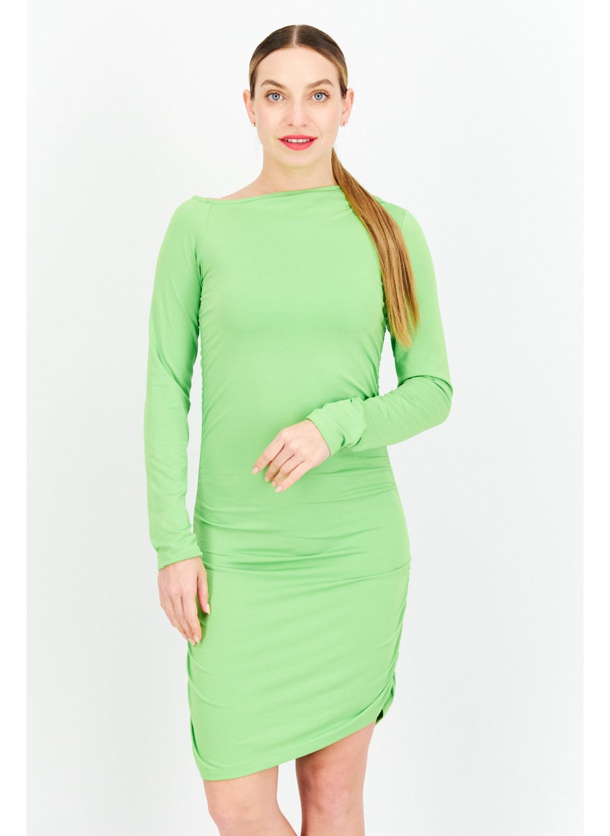 Women Plain Ruched Bodycon Dress, Lime - pzsku/Z875847007B1B48626D49Z/45/_/1724351051/ee1f2515-0f63-4cd8-9d3d-cabc7bc639a3