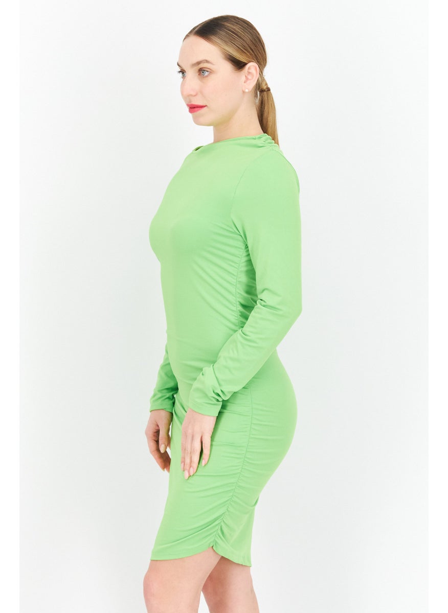 Women Plain Ruched Bodycon Dress, Lime - pzsku/Z875847007B1B48626D49Z/45/_/1724351053/7e539f20-d063-43b2-93f3-d278bd07caf2