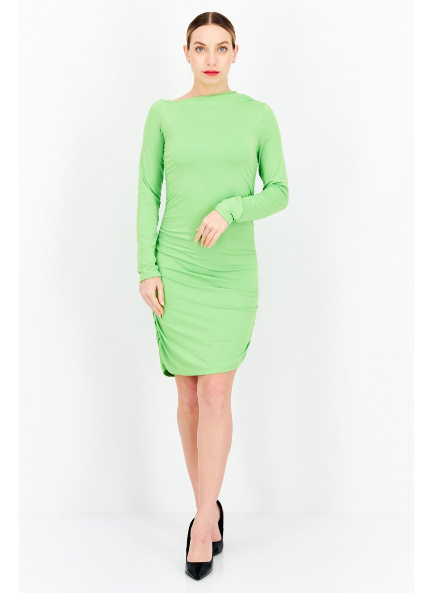 Women Plain Ruched Bodycon Dress, Lime - pzsku/Z875847007B1B48626D49Z/45/_/1734963399/414a5974-be63-436d-8d03-68456a30f834