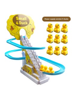 Electric track duck climbing ladder slide toy cute fun little duck automatic climbing stairs light music Wholesale Duckling ladder charging version 9 Ducks Duckling ladder charging version 9 Ducks