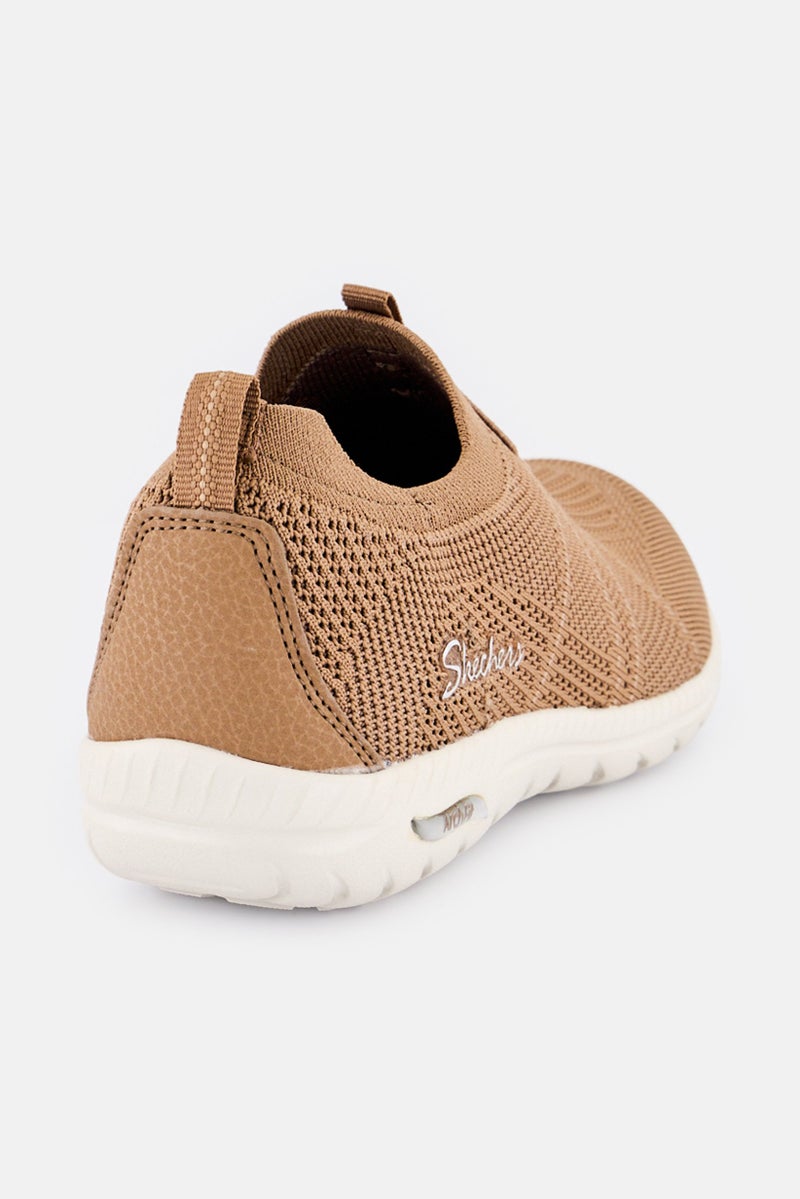 SKECHERS Women Arch Fit Flex Slip On Walking Shoes, Tan  - Image 4