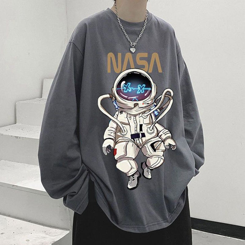 Distinctive Long-Sleeved T-Shirt For Boys Printed Trendy Inner Base Shirt Trendy Brand Ins Hong Kong-Style Loose All-Match Top - Image 1