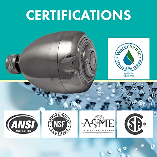 Niagara Conservation Earth Showerhead - Niagara Conservation | Energy & Water Saving Showerhead (2.0 GPM) High-Efficiency 3-Spray Brushed Nickel Fixed Shower Head (N2920BN) - Image 3