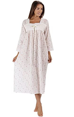 The 1 for U 100% Cotton Nightgown 3/4 Sleeves Laura (Vintage Rose, Medium) - Image 1