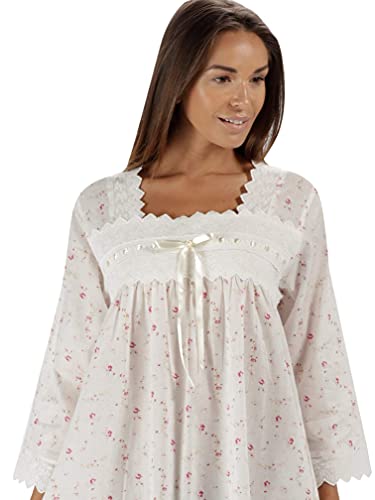 The 1 for U 100% Cotton Nightgown 3/4 Sleeves Laura (Vintage Rose, Medium) - Image 3