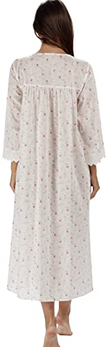 The 1 for U 100% Cotton Nightgown 3/4 Sleeves Laura (Vintage Rose, Medium) - Image 2