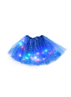 Generic Kids LED Light-Up Sequin Tutu Skirt Sapphire Blue 