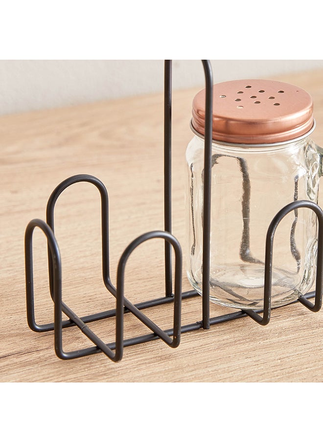 Home Box - Essential 3-Piece Glass Mason Jar Set with Stand 13.5 x 12.5 x 6.8 cm - Image 1