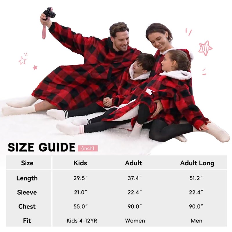 Zando Zando Pink Blanket Hoodie Oversized Wearable Adult Sherpa Hoodie Women Sweater Blanket Sweatshirt with Pockets Hooded Blanket with Sleeves Cozy Warm Comfy Blanket Hoodie Gifts for Women and Mens - Image 5