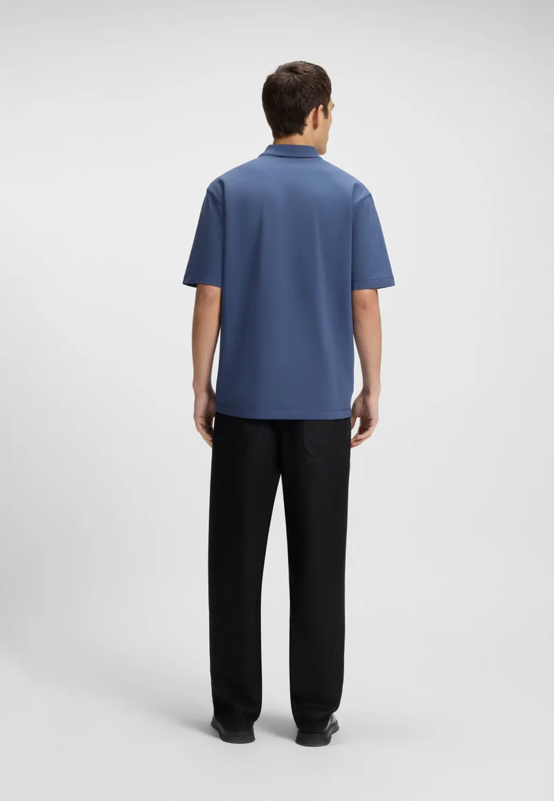HUGO Relaxed-fit polo shirt in cotton with split logo