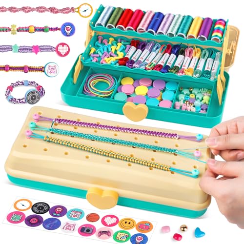 TingingYuli Friendship Bracelet Making Kit for Girls 812 DIY String Bracelet Maker with 3Layer Storage Box Arts and Crafts for Kids Ages 612 Easter Christmas Birthday Gift Set - Image 1