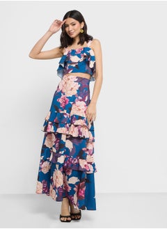 ELLA Flloral Strappy Blouse & Skirt Set  - Image 1