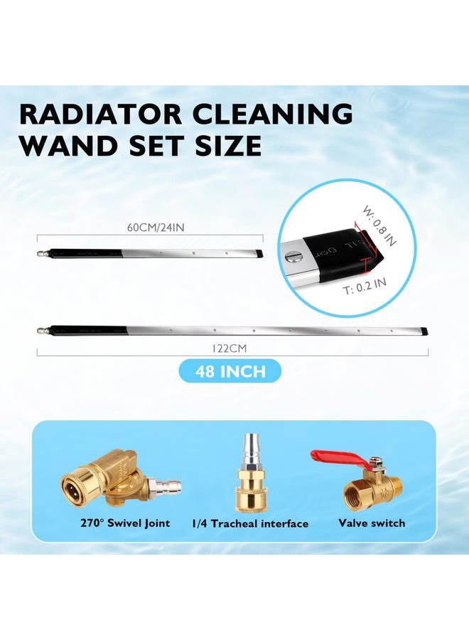 GADFISH 48" and 24" Radiator Cleaning Wand Set, 8 Nozzle Tips Pressure Washer Wand with Adapter Set, Water Air Cleaning Wands for Cars, Trucks, Trailers, Heavy Machinery - Image 2