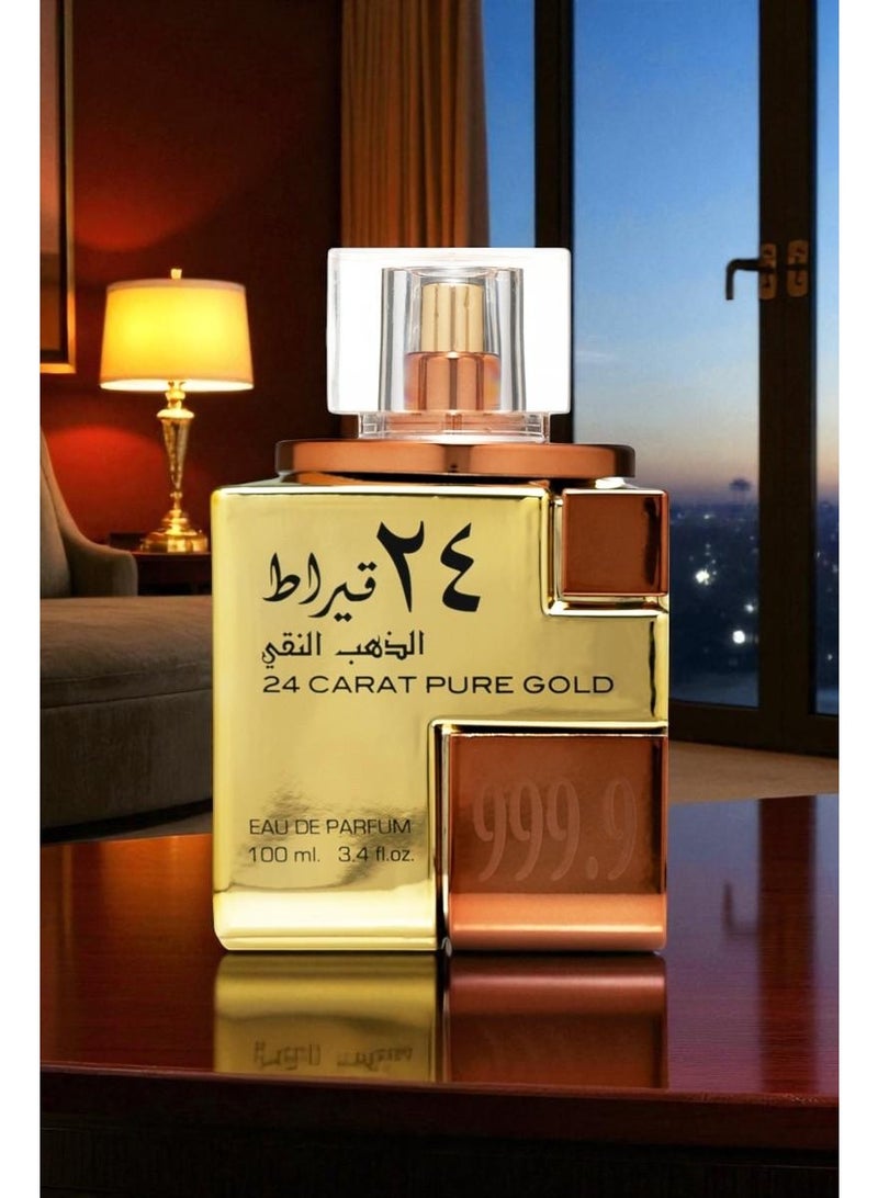 Lattafa 24 Carat Pure Gold for Unisex Eau de Parfum Spray, 3.4 Ounce - Image 4