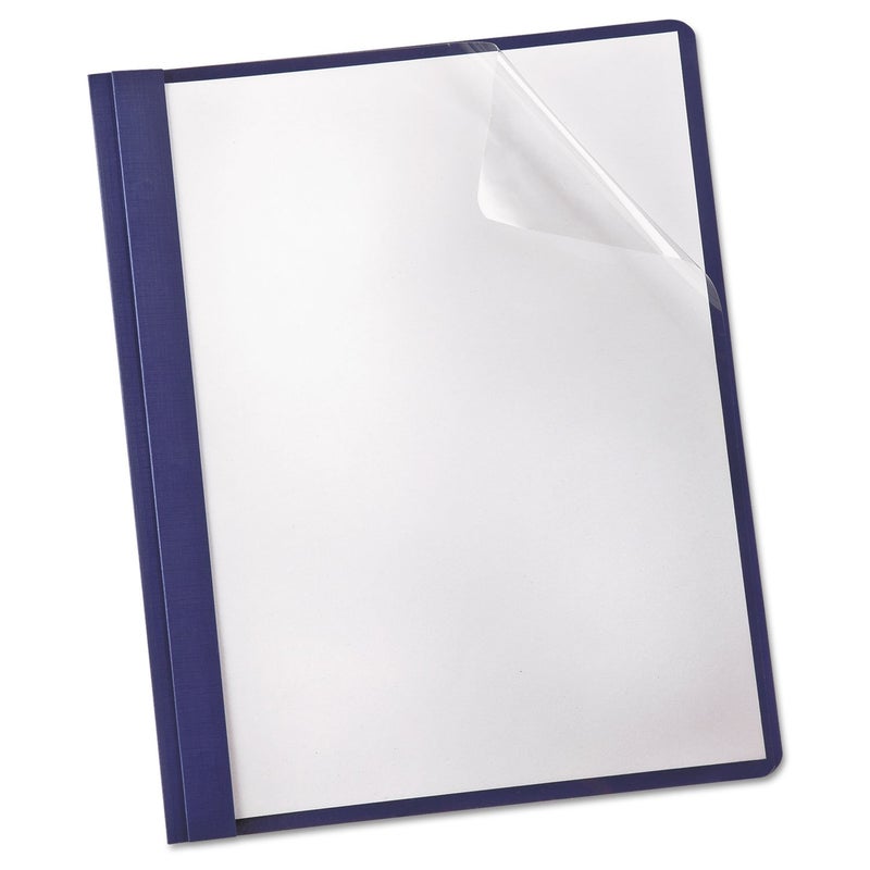 Oxford Clear Front Report Cover, 3 Prong, 1/2 inch Capacity, Navy, Letter Size, 25 per Box (53343EE) - Image 1