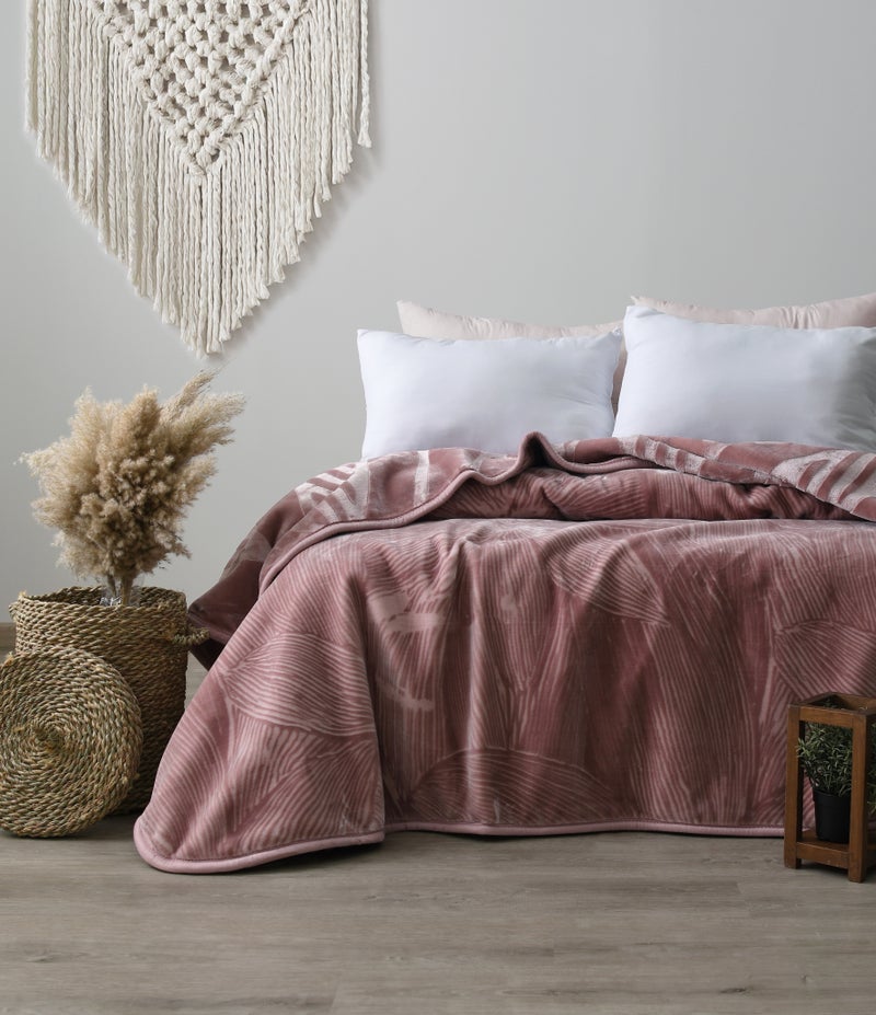 Morano Cloudy Blanket 220 x 240 cm Reversible 2 Ply Polyester Luxury, With Intricate Printed Front And Embossed Backside, Weighted Soft Warm Blanket For Home And Comfort - Image 2